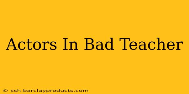 Actors In Bad Teacher