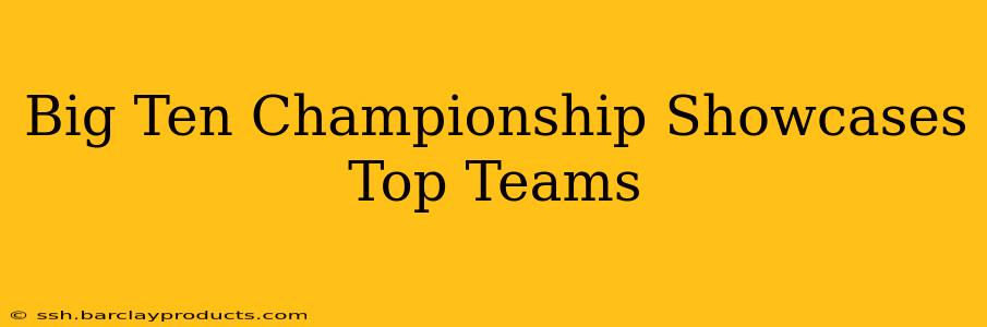 Big Ten Championship Showcases Top Teams
