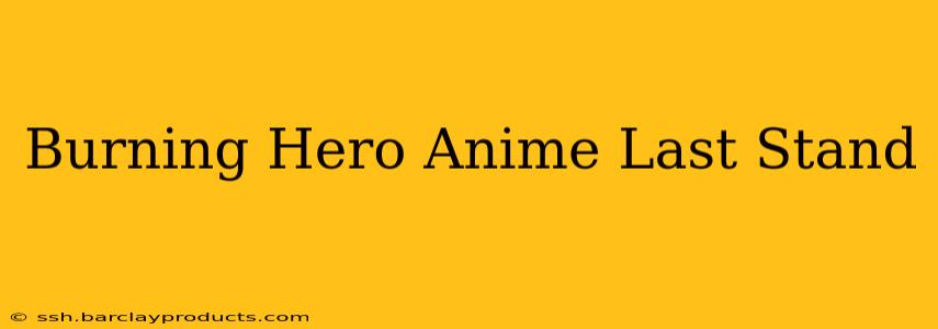Burning Hero Anime Last Stand