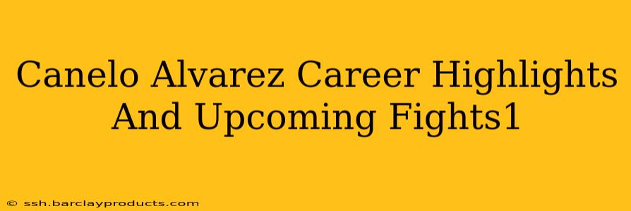 Canelo Alvarez Career Highlights And Upcoming Fights1