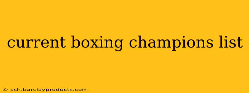 current boxing champions list