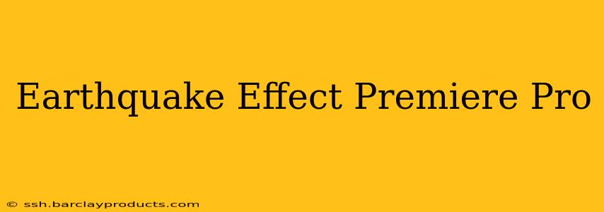 Earthquake Effect Premiere Pro