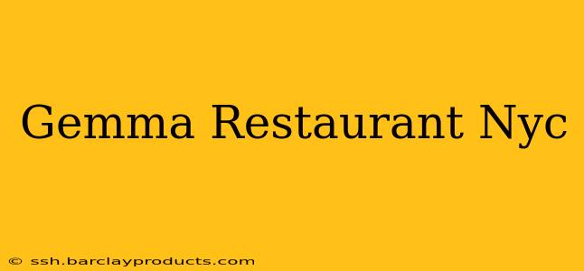 Gemma Restaurant Nyc