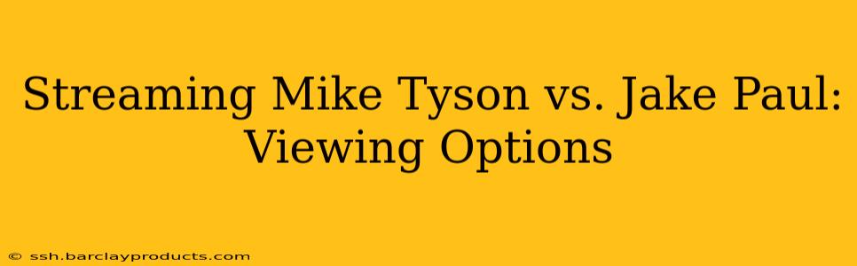 Streaming Mike Tyson vs. Jake Paul: Viewing Options