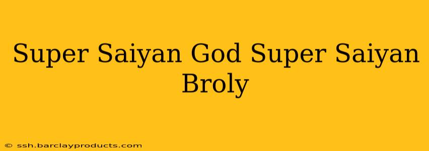 Super Saiyan God Super Saiyan Broly