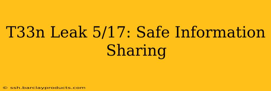T33n Leak 5/17: Safe Information Sharing